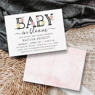 ベビーイン開花フローラベビーシャワー 招待状