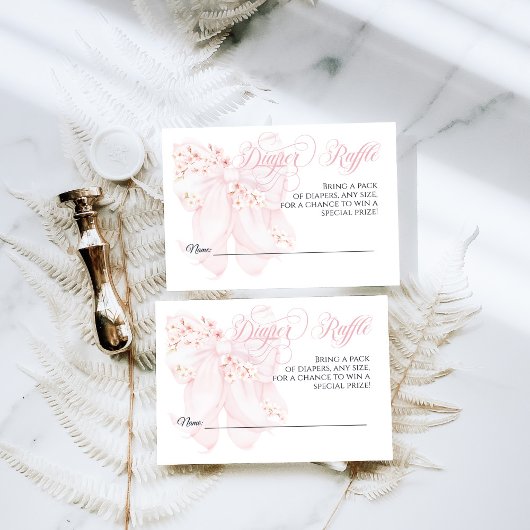 ベビーイン開花フローラボウ春ガールベビーシャワー エンクロージャーカード