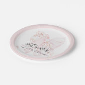 ベビーイン開花フローラボウ春ガールベビーシャワー ペーパープレート (アングル)