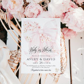 ベビーイン開花フローラボウ春ガールベビーシャワー 招待状