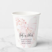 ベビーイン開花フローラボウ春ガールベビーシャワー 紙コップ (裏面)