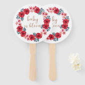 ベビーイン開花フローラリースベビーシャワー ハンドファン (正面&裏面)