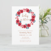 ベビーイン開花フローラリースベビーシャワー 招待状 (スタンド正面)