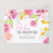 ベビーイン開花フローラ水色シャワー ポストカード (正面)