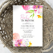 ベビーイン開花フローラ水色シャワー 招待状