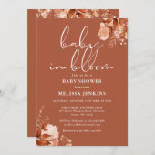 ベビーイン開花フローラ秋秋ベビーシャワー 招待状 (正面/裏面)