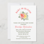 ベビーイン開花フローラ花植物赤ちゃんシャワー 招待状 (正面)