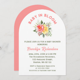 ベビーイン開花フローラ花植物赤ちゃんシャワー 招待状