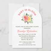 ベビーイン開花フローラ花植物赤ちゃんシャワー 招待状 (正面)