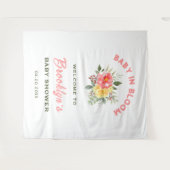 ベビーイン開花フローラ花赤ちゃんシャワー背景 タペストリー (正面(横))