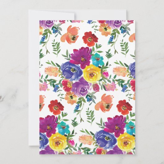 ベビーイン開花ブライト&フローラはっきりしたベビーシャワー 招待状 (裏面)