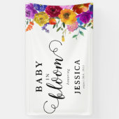 ベビーイン開花ブライト&フローラはっきりしたベビーシャワー 横断幕 (縦)