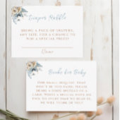 ベビーイン開花ブルーおむつラッフルベビーシャワー エンクロージャーカード