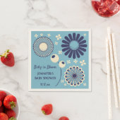 ベビーイン開花ブルーとクリームフローラボーイシャワー スタンダードカクテルナプキン (インサイチュ)