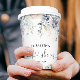 ベビーイン開花ブルーガーデンベビーシャワー 紙コップ