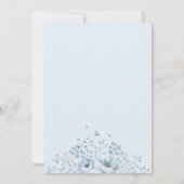 ベビーイン開花ブルーフローラベビーシャワー招待状 招待状 (裏面)