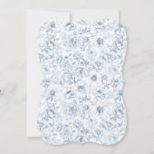 ベビーイン開花ブルーフローラベビーシャワー招待状 招待状 (裏面)
