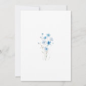 ベビーイン開花ブルーフローラボーイシャワー招待状 招待状 (裏面)