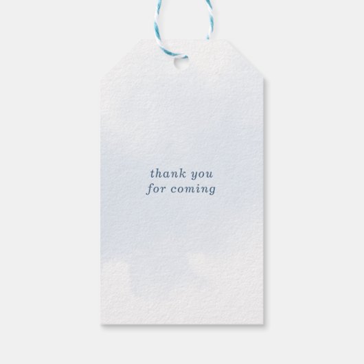 ベビーイン開花ブルーフローラボーイベビーシャワー ギフトタグ (裏面)