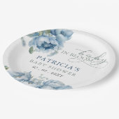 ベビーイン開花ブルーフローラボーイベビーシャワー ペーパープレート (アングル)