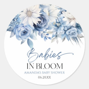 ベビーイン開花ブルーフローラマルチプルベビーシャワー ラウンドシール