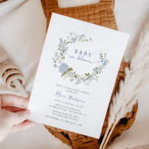 ベビーイン開花ブルーフローラリースベビーシャワー