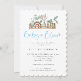 ベビーイン開花ブルーボホトイズボーイシャワー招待状 招待状