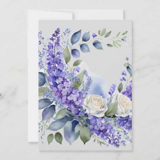 ベビーイン開花ブルーボーイフローラベビーシャワー 招待状 (裏面)