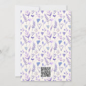 ベビーイン開花ブルーワイルドフラワーボーイ赤ちゃんシャワー 招待状 (裏面)