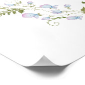 ベビーイン開花ブルー春フローラボウベイビーシャワー ポスター (角)