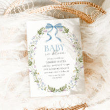 ベビーイン開花ブルー春フローラボウベイビーシャワー