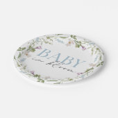 ベビーイン開花ブルー春フローラ ペーパープレート (アングル)