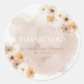 ベビーイン開花ベビーシャワーありがとうステッカー ラウンドシール (正面)