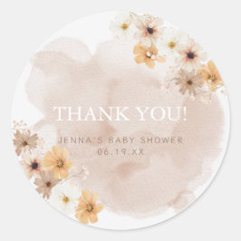 ベビーイン開花ベビーシャワーありがとうステッカー ラウンドシール