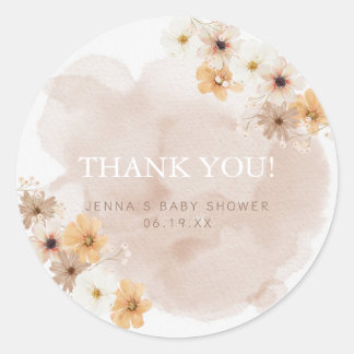 ベビーイン開花ベビーシャワーありがとうステッカー ラウンドシール