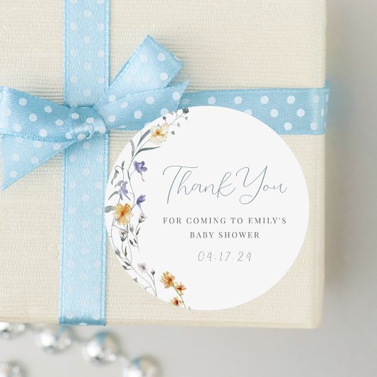 ベビーイン開花ベビーシャワーありがとう ラウンドシール