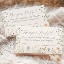ベビーイン開花ベビーシャワーおむつラッフルチケット