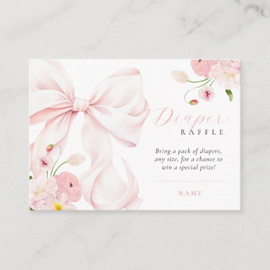 ベビーイン開花ベビーシャワーおむつラッフル エンクロージャーカード (正面)