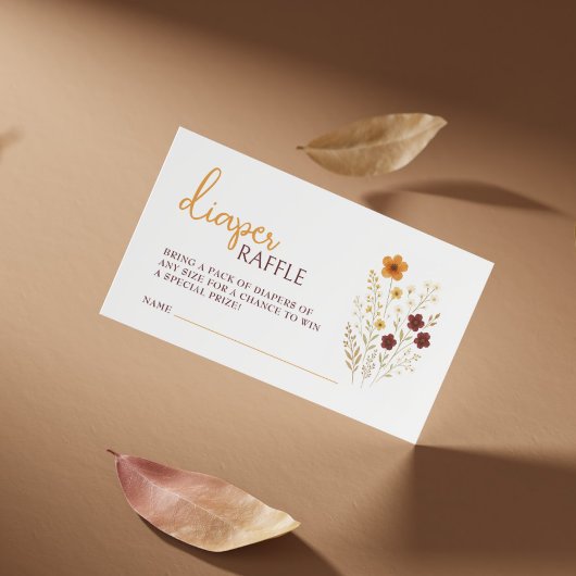 ベビーイン開花ベビーシャワーおむつラッフル エンクロージャーカード