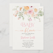 ベビーイン開花ベビーシャワーガール招待状 招待状 (正面/裏面)