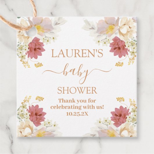 ベビーイン開花ベビーシャワーガール フェイバータグ (正面)