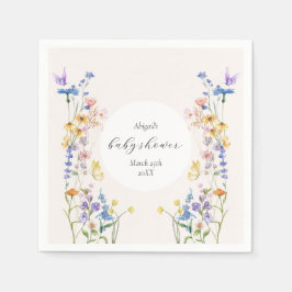 ベビーイン開花ベビーシャワーナプキン スタンダードカクテルナプキン