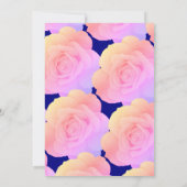 ベビーイン開花ベビーシャワーピンクのローズフローラブルー 招待状 (裏面)