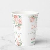 ベビーイン開花ベビーシャワーピンクローゼガールフローラ 紙コップ (右)
