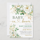 ベビーイン開花ベビーシャワーフローラ 男女兼用 招待状 (正面)