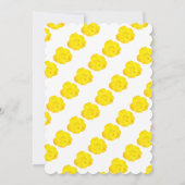 ベビーイン開花ベビーシャワーブルーイエローローズフローラ 招待状 (裏面)