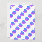 ベビーイン開花ベビーシャワーブルーパープルピンクかわいい 招待状 (裏面)