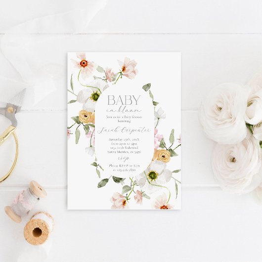 ベビーイン開花ベビーシャワー招待状 招待状