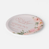 ベビーイン開花ベビーシャワー春夏フローラ ペーパープレート (アングル)