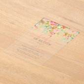 ベビーイン開花ベビーシャワー アクリル招待状 (レイダウン)